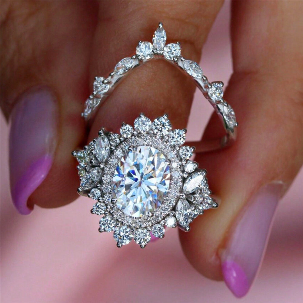 Rup Diamond Oval Halo 2.0ct Engagement Ring