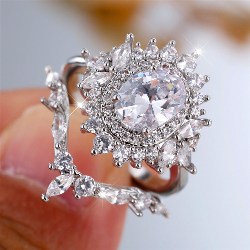 Rup Diamond Oval Halo 2.0ct Engagement Ring