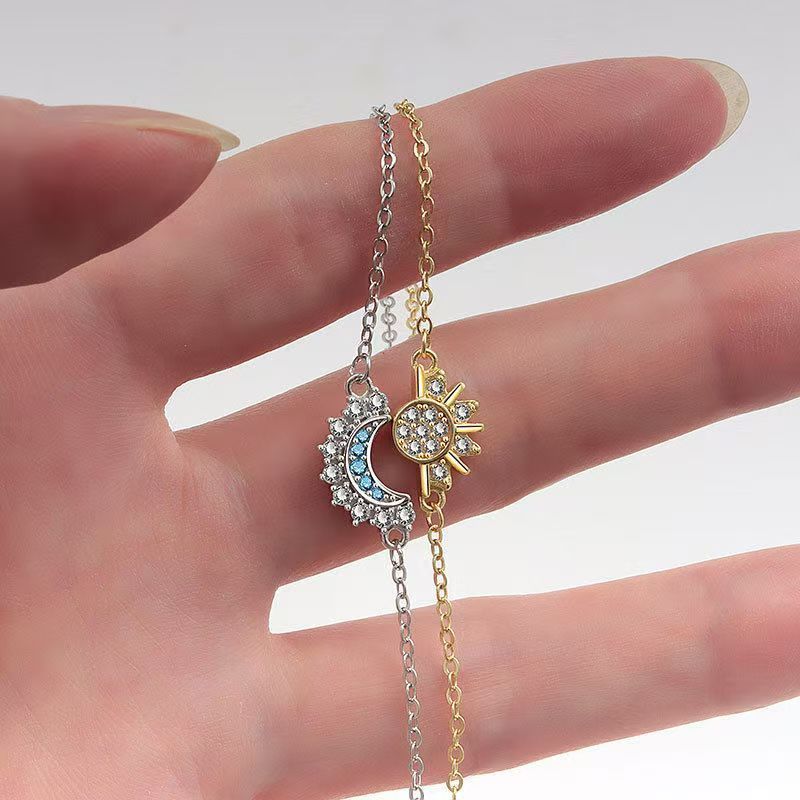 Sun & Moon Dual Chain Bracelet