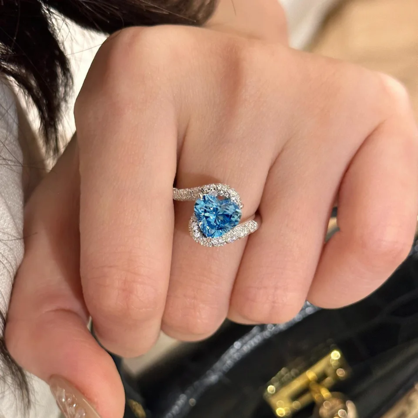 Heart shaped  Zircon diamond ring