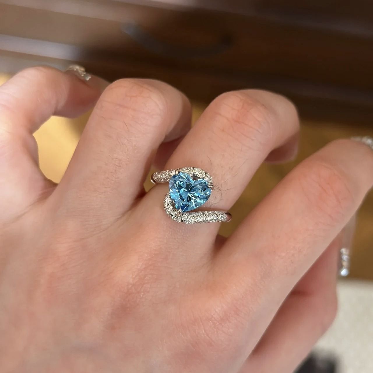 Heart shaped  Zircon diamond ring