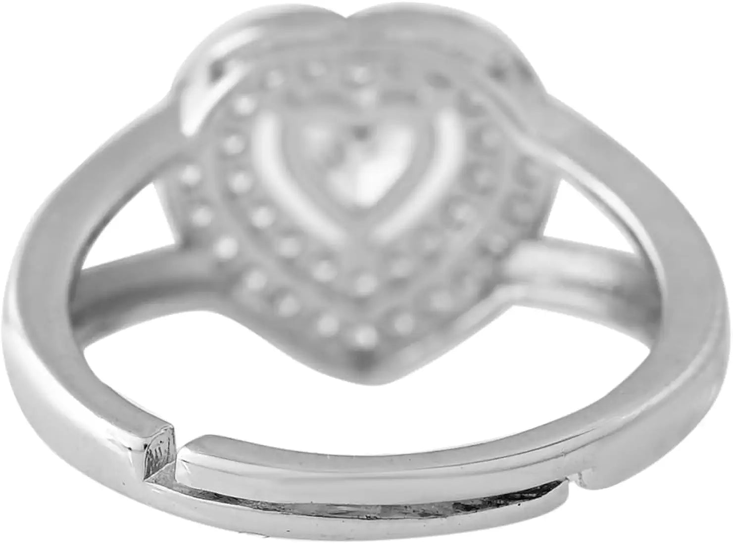 Heart zircon diamond ring