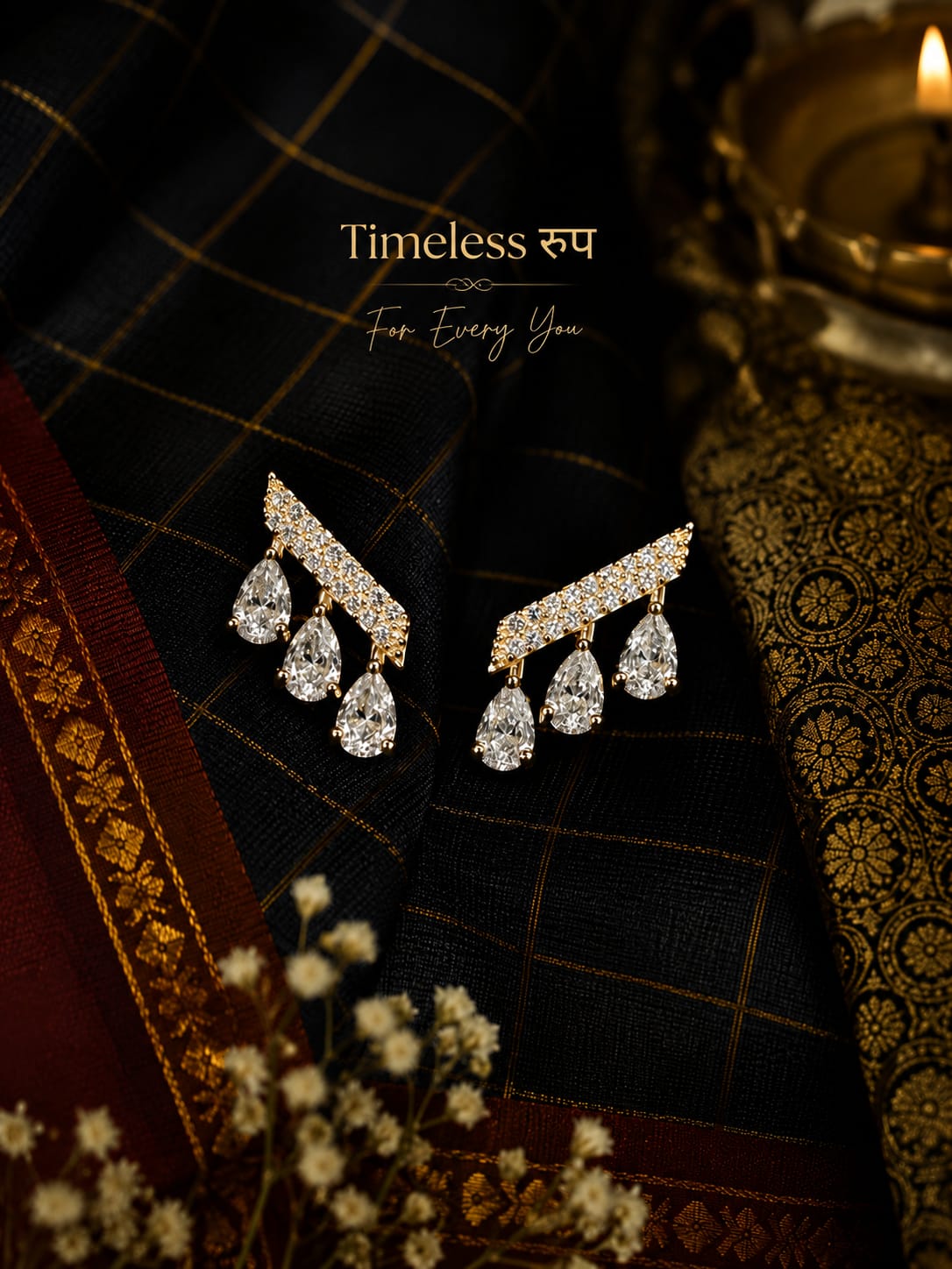 Diamond-finish earring