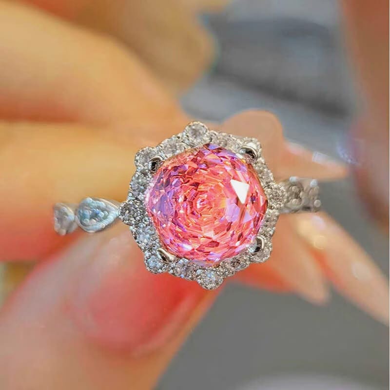 Rose Cut pink diamond ring