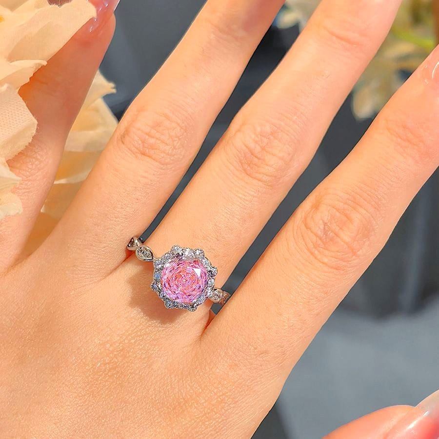 Rose Cut pink diamond ring