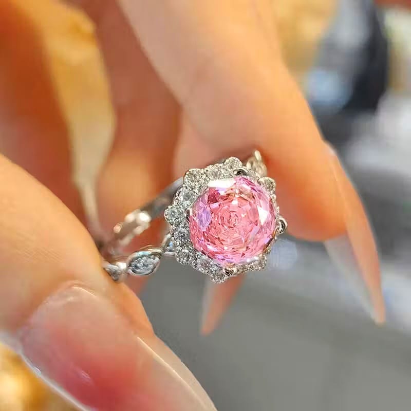 Rose Cut pink diamond ring
