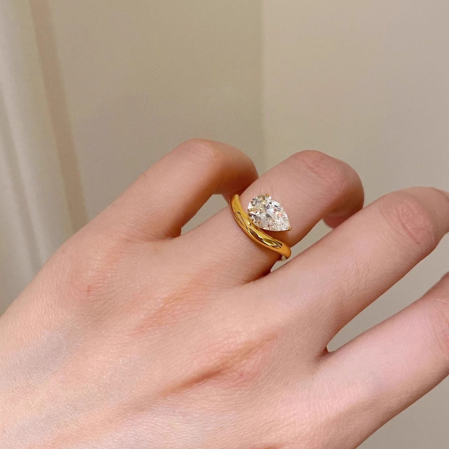Pear Cut Diamond Ring