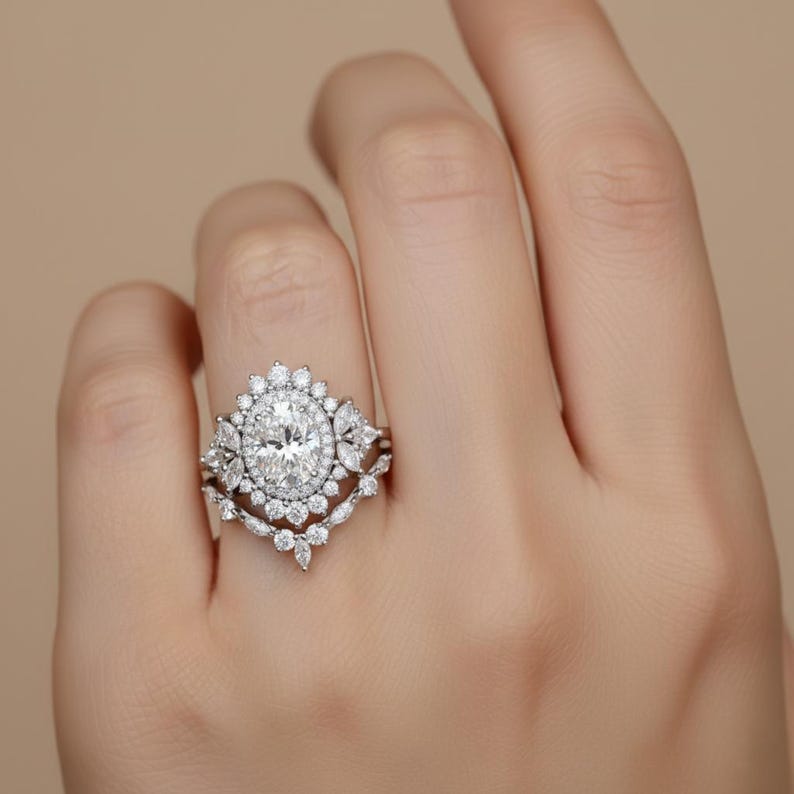 Rup Diamond Oval Halo 2.0ct Engagement Ring