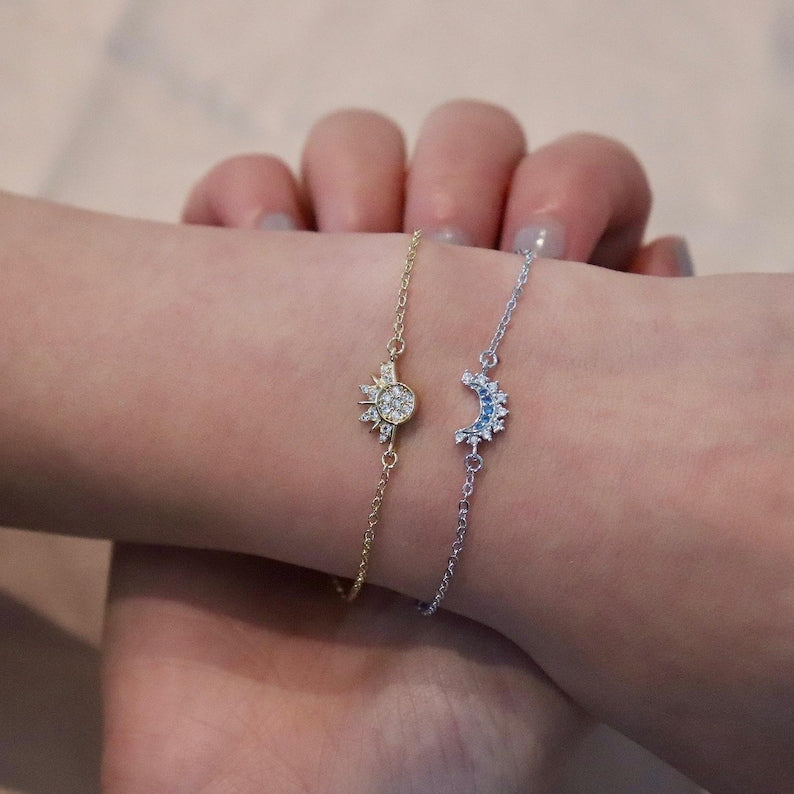 Sun & Moon Dual Chain Bracelet