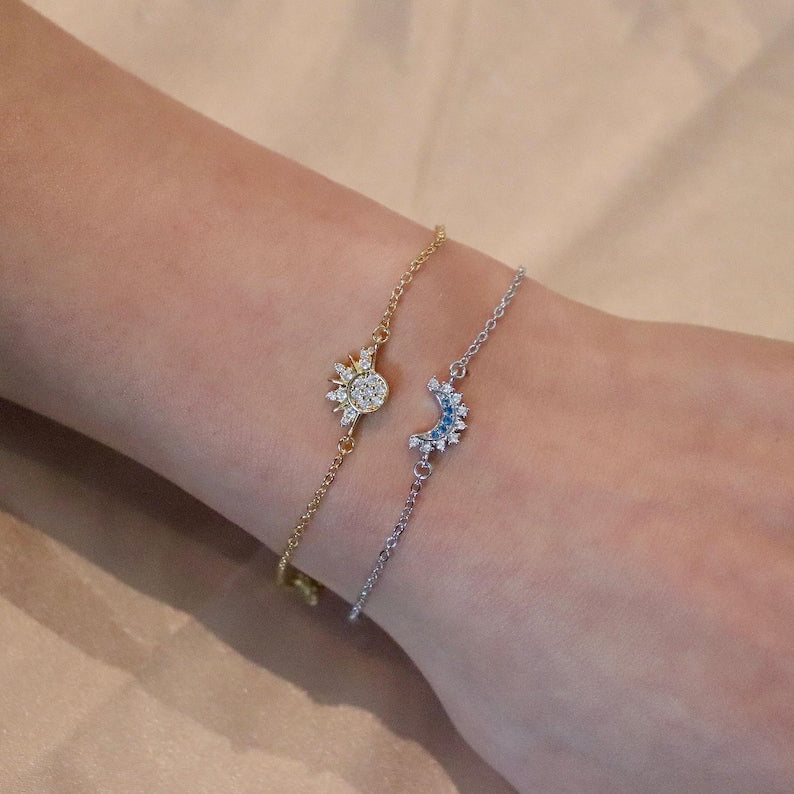 Sun & Moon Dual Chain Bracelet