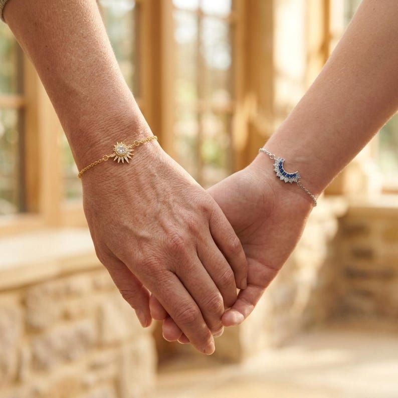 Sun & Moon Dual Chain Bracelet