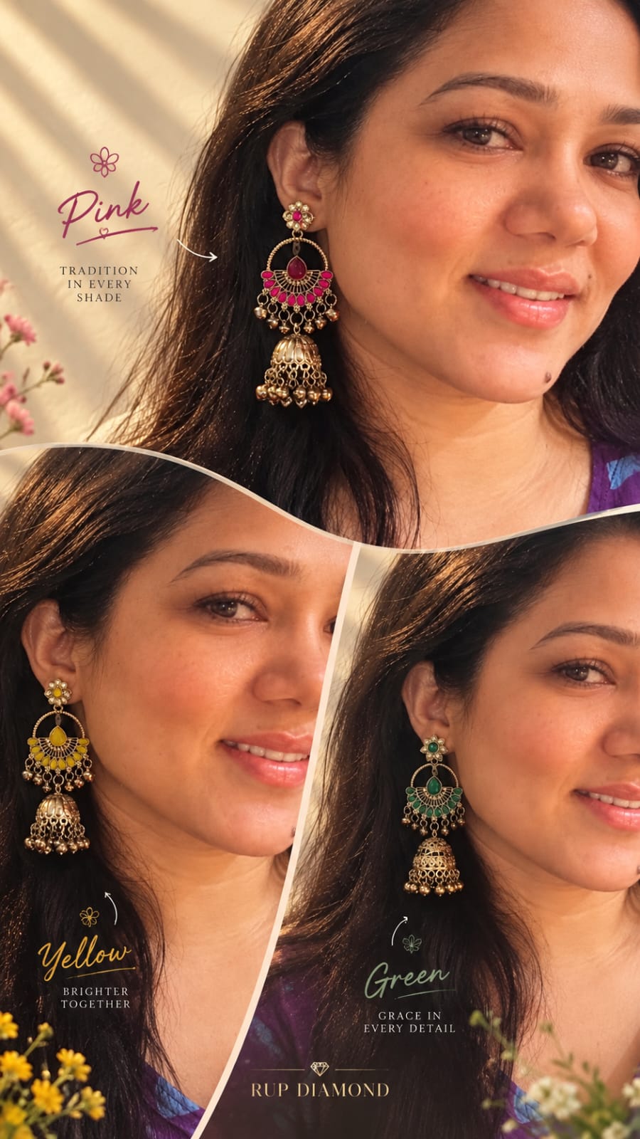Navratri Jhumka Earrings – Traditional Festive Earrings | RUPDIAMOND