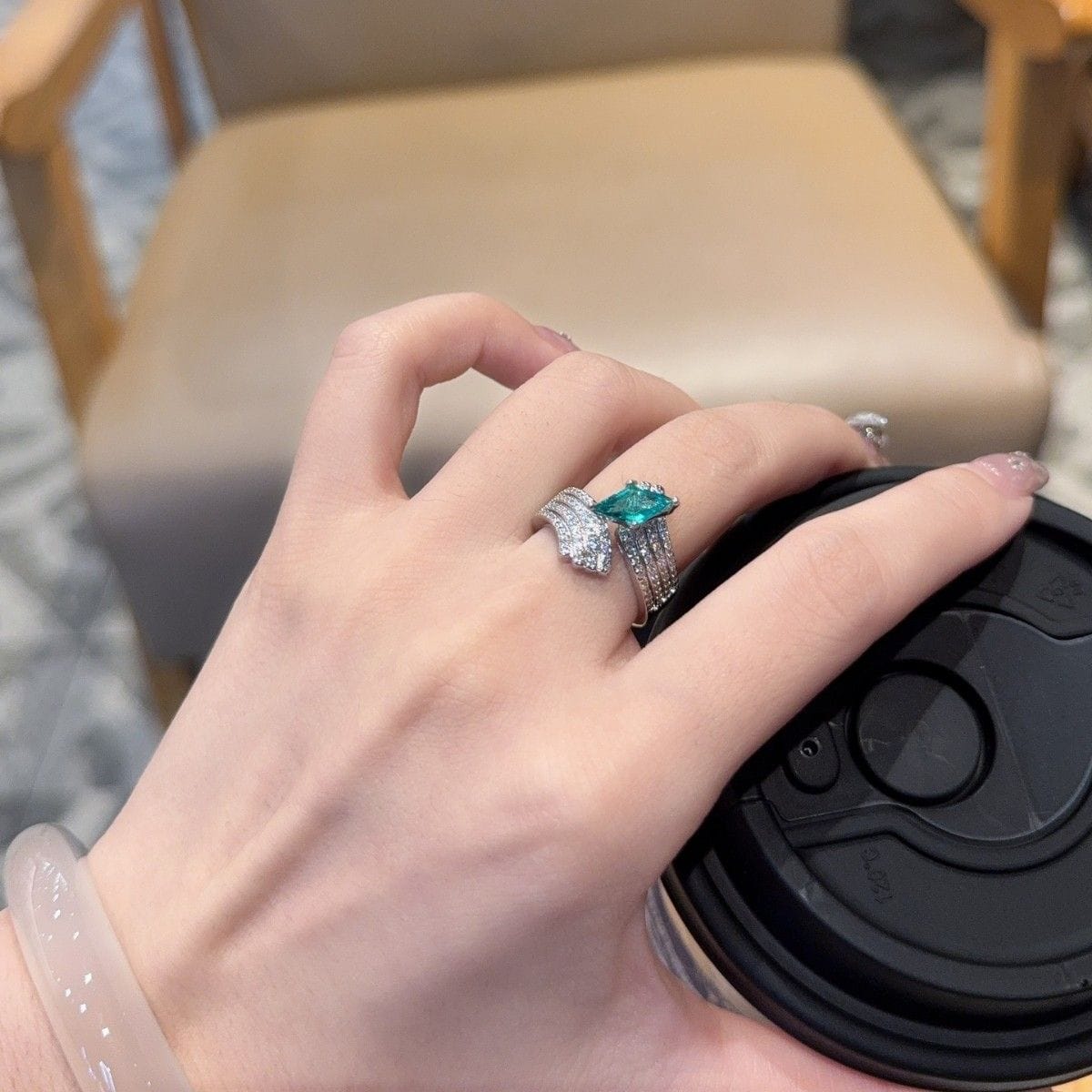 Paraiba Tourmaline Kite Cut Ring | Adjustable Anti-Tarnish | Rup Diamond