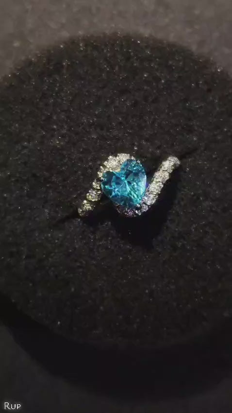 Heart shaped  Zircon diamond ring