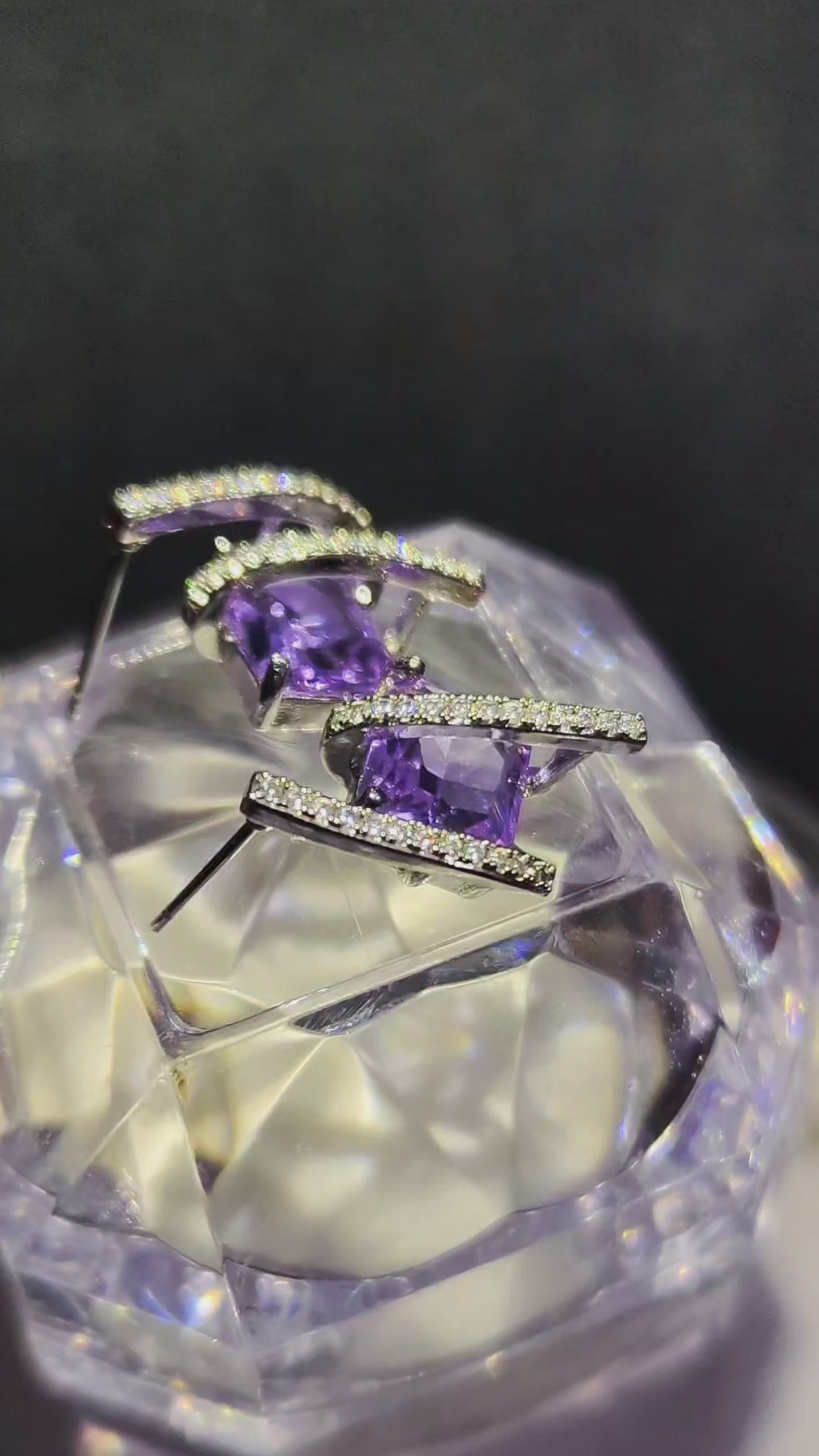 Purple Zircon Diamond Studs