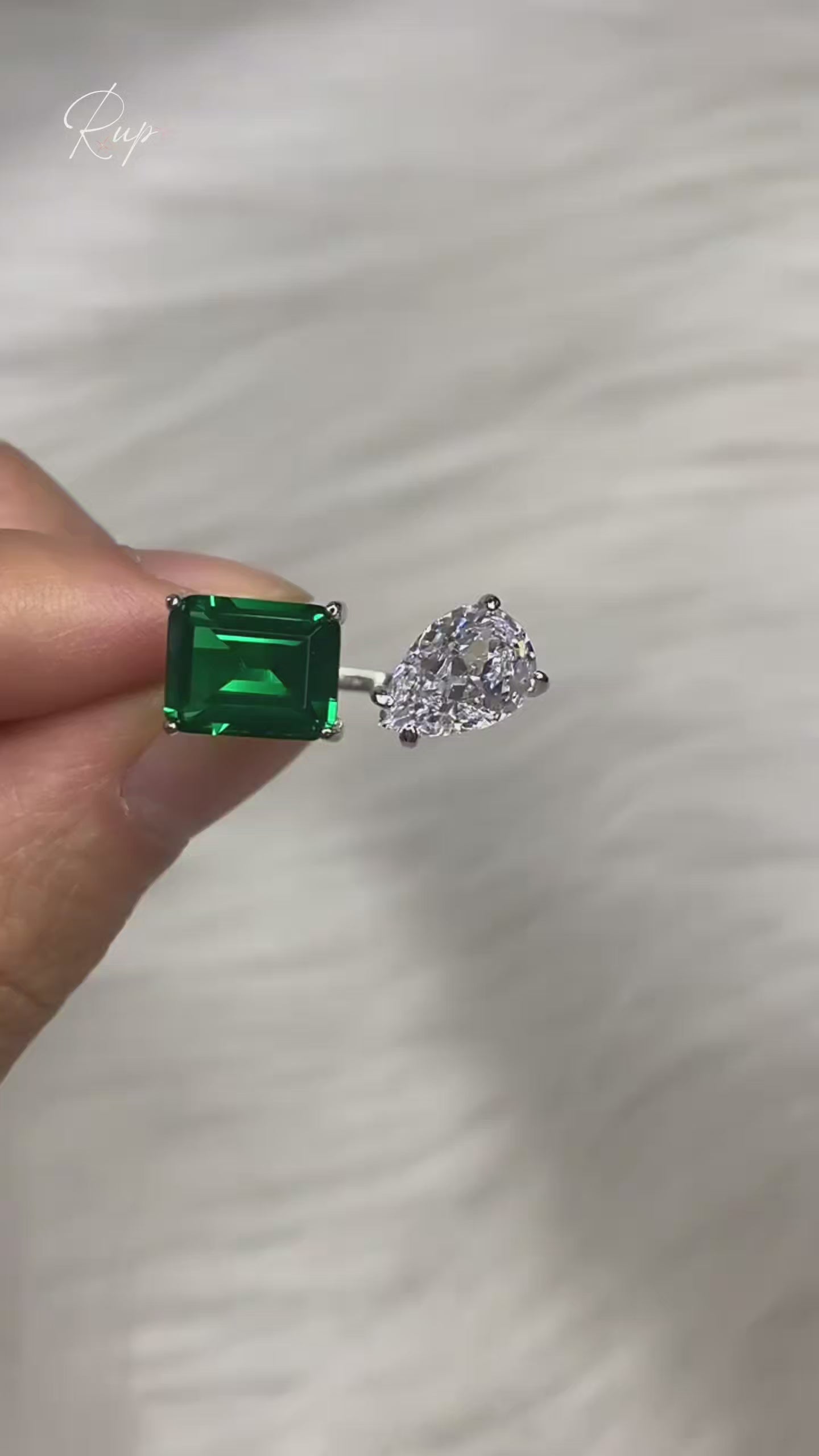 Stunning Rup Diamond Dual Stone Ring