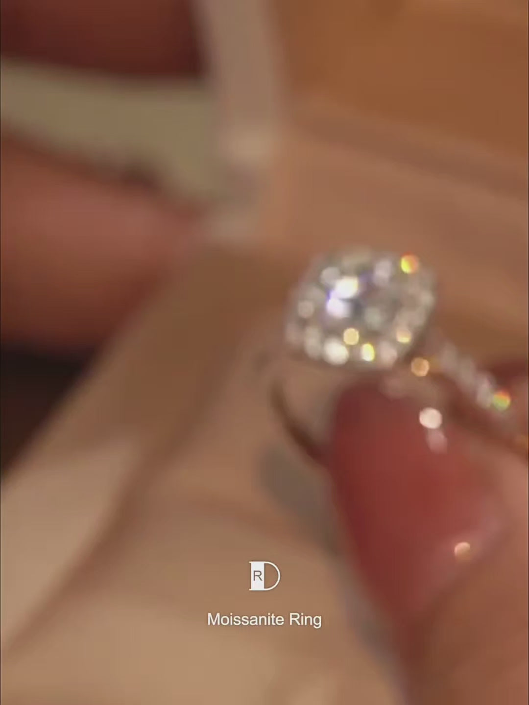Cushion Cut Zircon Diamond Ring
